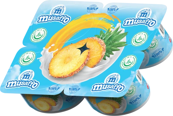 MUSAFFO - йогурт с кусочками ананаса, 110гр (16шт в кор.) (Узбекистан)