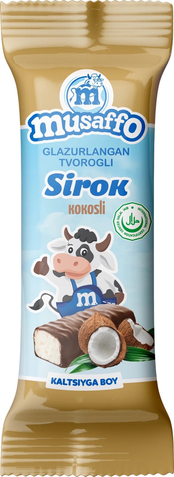 MUSAFFO - coconut-flavored cheese, 40g (30 pcs per box) (Uzbekistan)