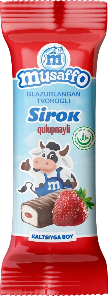MUSAFFO - strawberry-flavored cheese, 40g (30 pcs per box) (Uzbekistan)