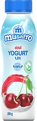 MUSAFFO-Pit. gilos bo'laklari bilan yogurt, 280 g (har bir blok uchun 15 dona) (O'zbekiston)