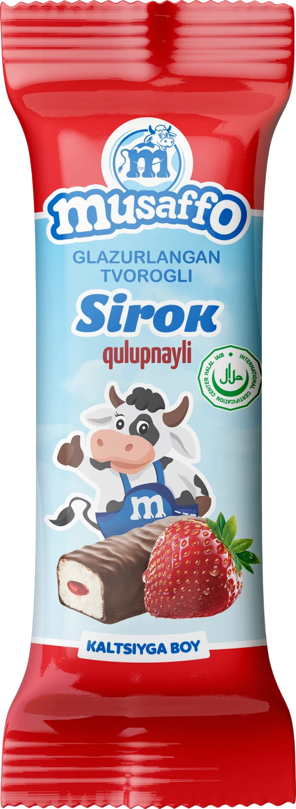 MUSAFFO - strawberry-flavored cheese, 40g (30 pcs per box) (Uzbekistan)