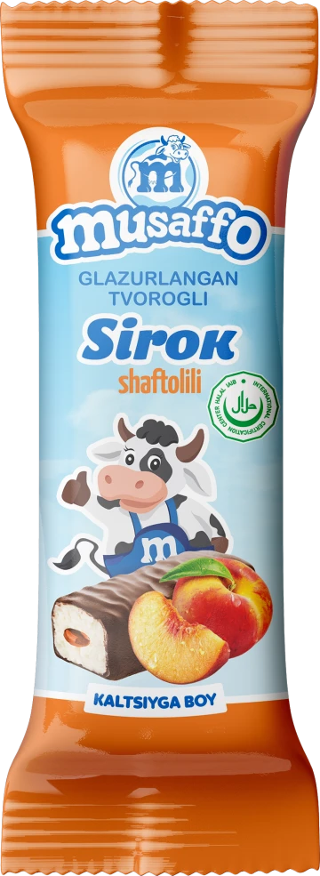 MUSAFFO - peach-flavored cheese, 40g (30 pcs per box) (Uzbekistan)