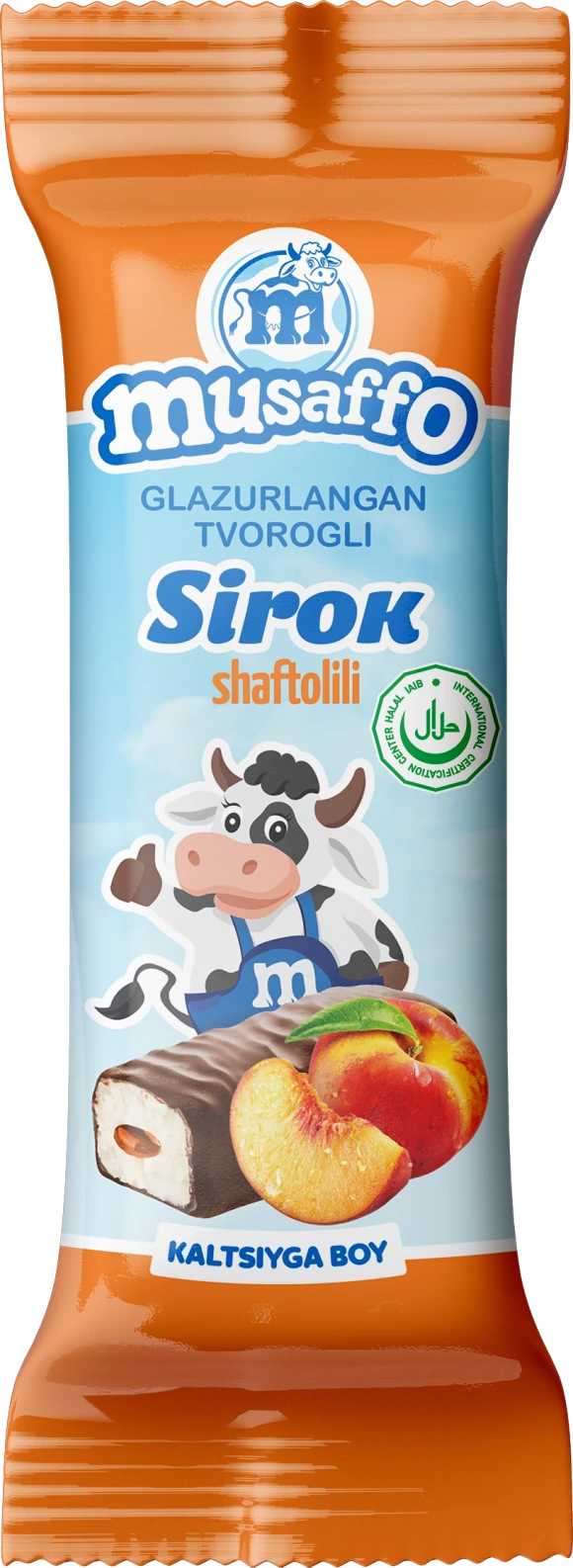 MUSAFFO - peach-flavored cheese, 40g (30 pcs per box) (Uzbekistan)